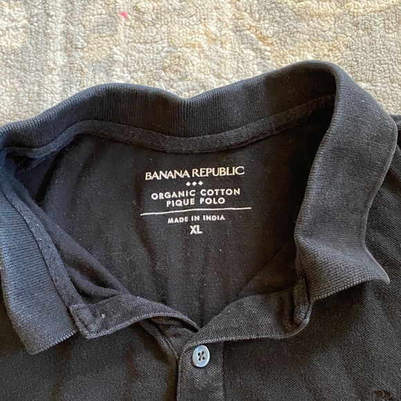 Banana Republic Organic Cotton Black Short-Sleeve Polo - Picture 2 of 3